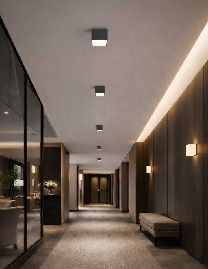 No Shade Material LED Flush-Mount in Matte Black Justice Designs