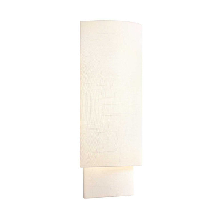Textile One Light Wall Sconce in White Linen Fabric Justice Designs