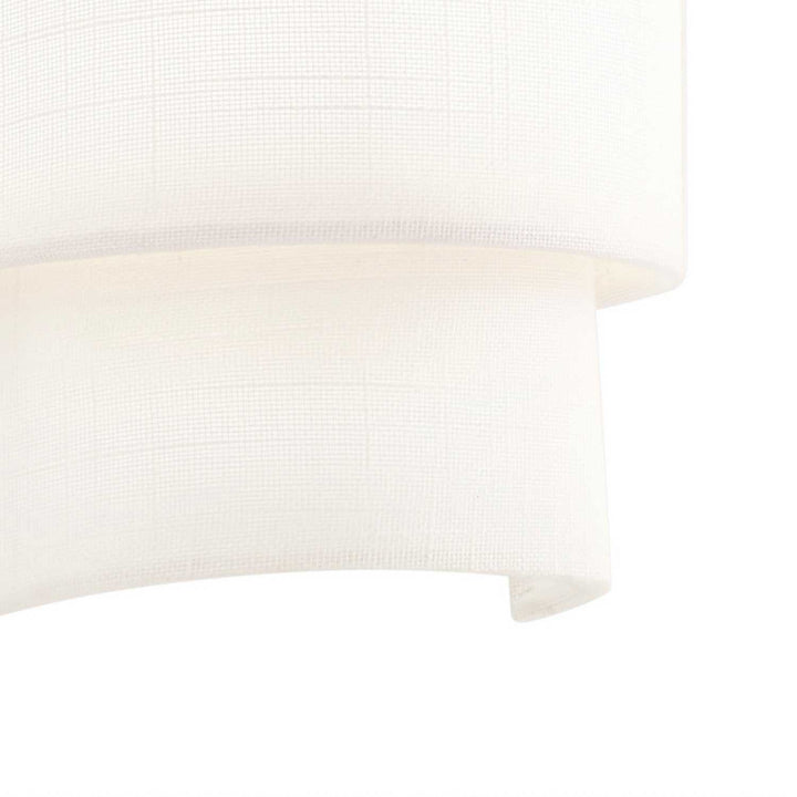 Textile One Light Wall Sconce in White Linen Fabric Justice Designs