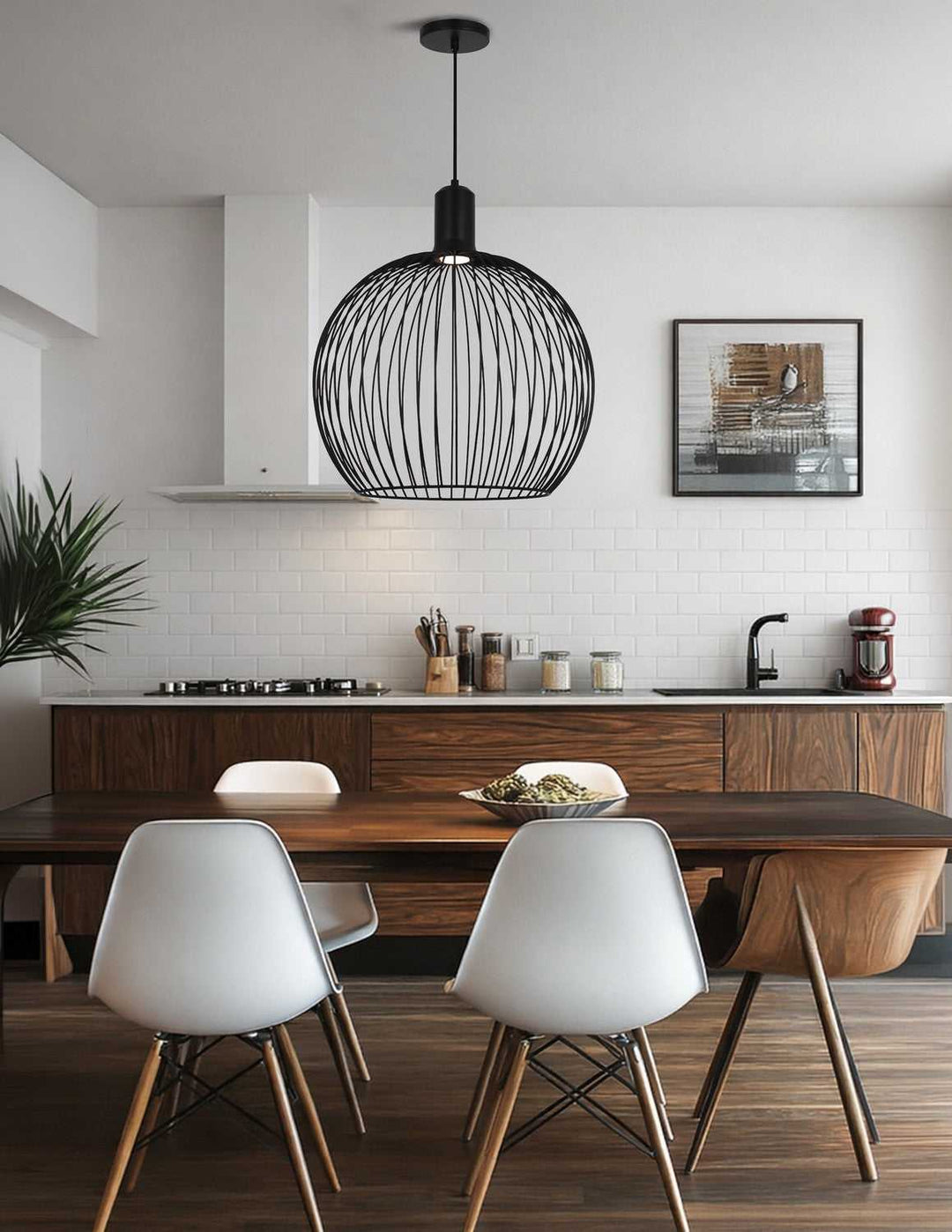 No Shade Material LED Pendant in Matte Black Justice Designs