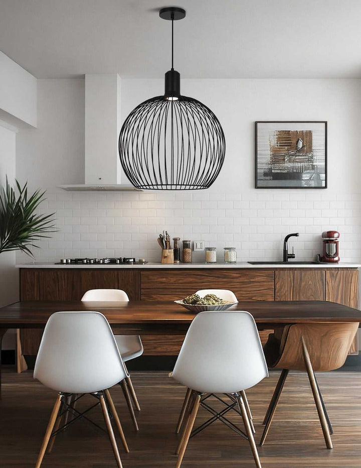 No Shade Material LED Pendant in Matte Black Justice Designs