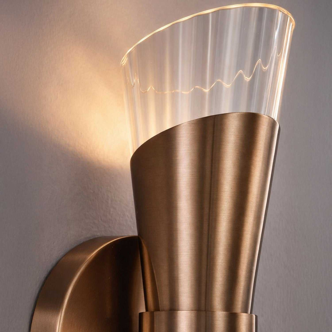 Fusion LED Wall Sconce in Brushed Brass Justice Designs