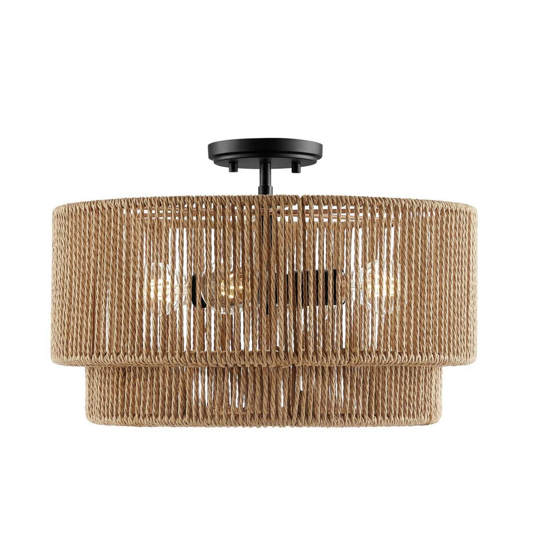 Eco Four Light Semi-Flush Mount in Matte Black Justice Designs