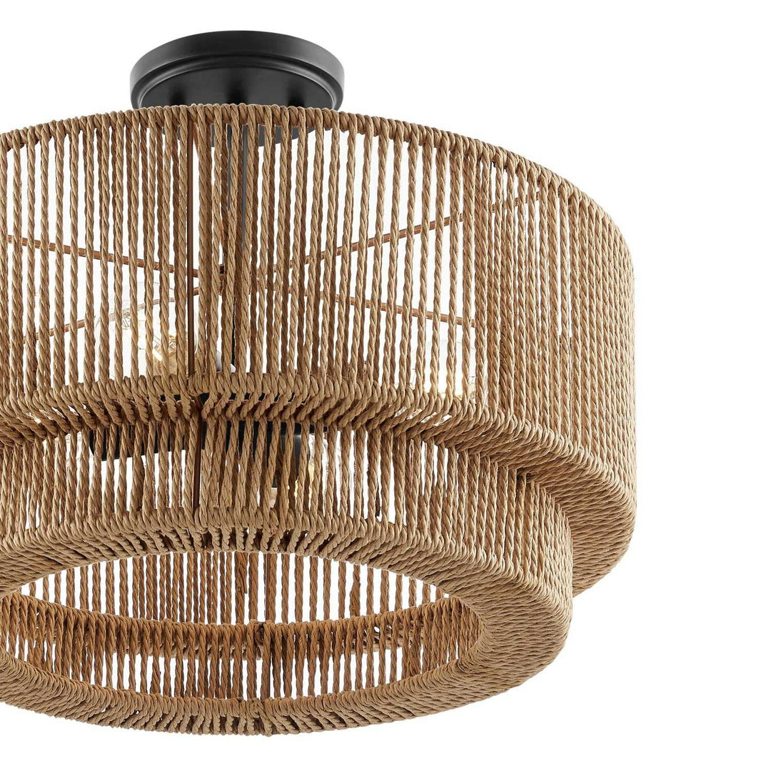 Eco Four Light Semi-Flush Mount in Matte Black Justice Designs