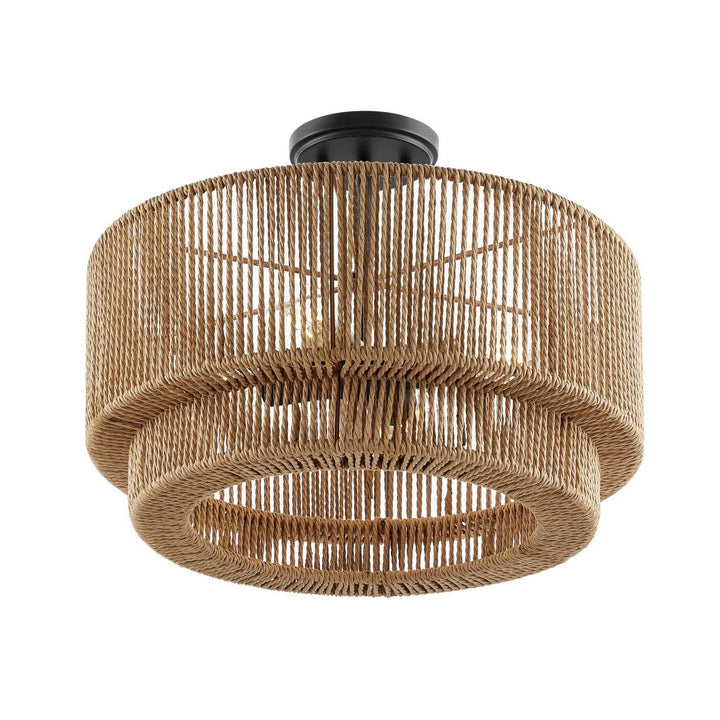 Eco Four Light Semi-Flush Mount in Matte Black Justice Designs