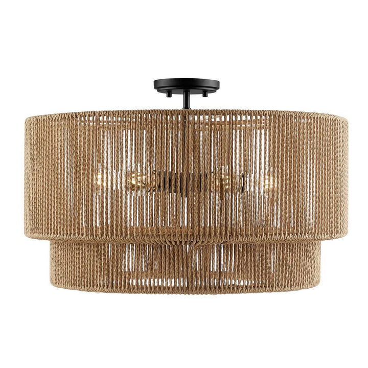 Eco Six Light Semi-Flush Mount in Matte Black Justice Designs