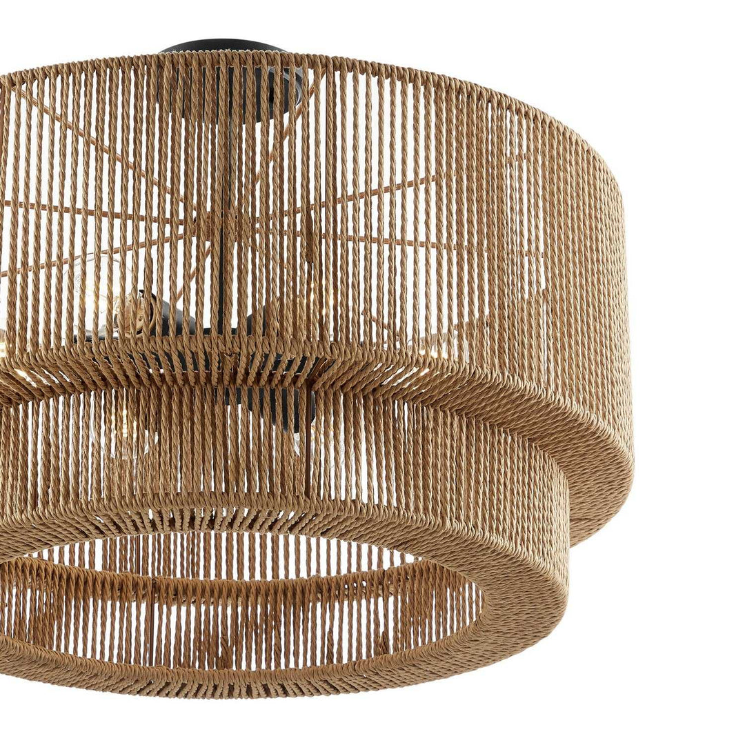 Eco Six Light Semi-Flush Mount in Matte Black Justice Designs