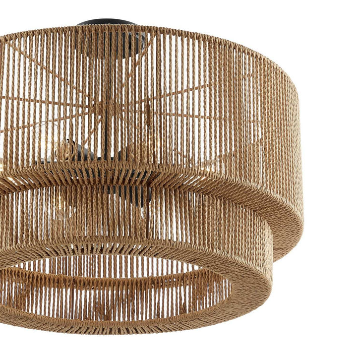 Eco Six Light Semi-Flush Mount in Matte Black Justice Designs