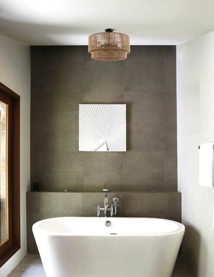 Eco Six Light Semi-Flush Mount in Matte Black Justice Designs
