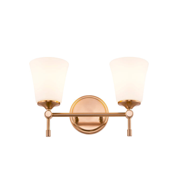 Justice Designs - FSN-8312-OPAL-BRSS - Two Light Bath Bar - Fusion - Brushed Brass