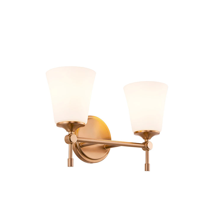 Justice Designs - FSN-8312-OPAL-BRSS - Two Light Bath Bar - Fusion - Brushed Brass
