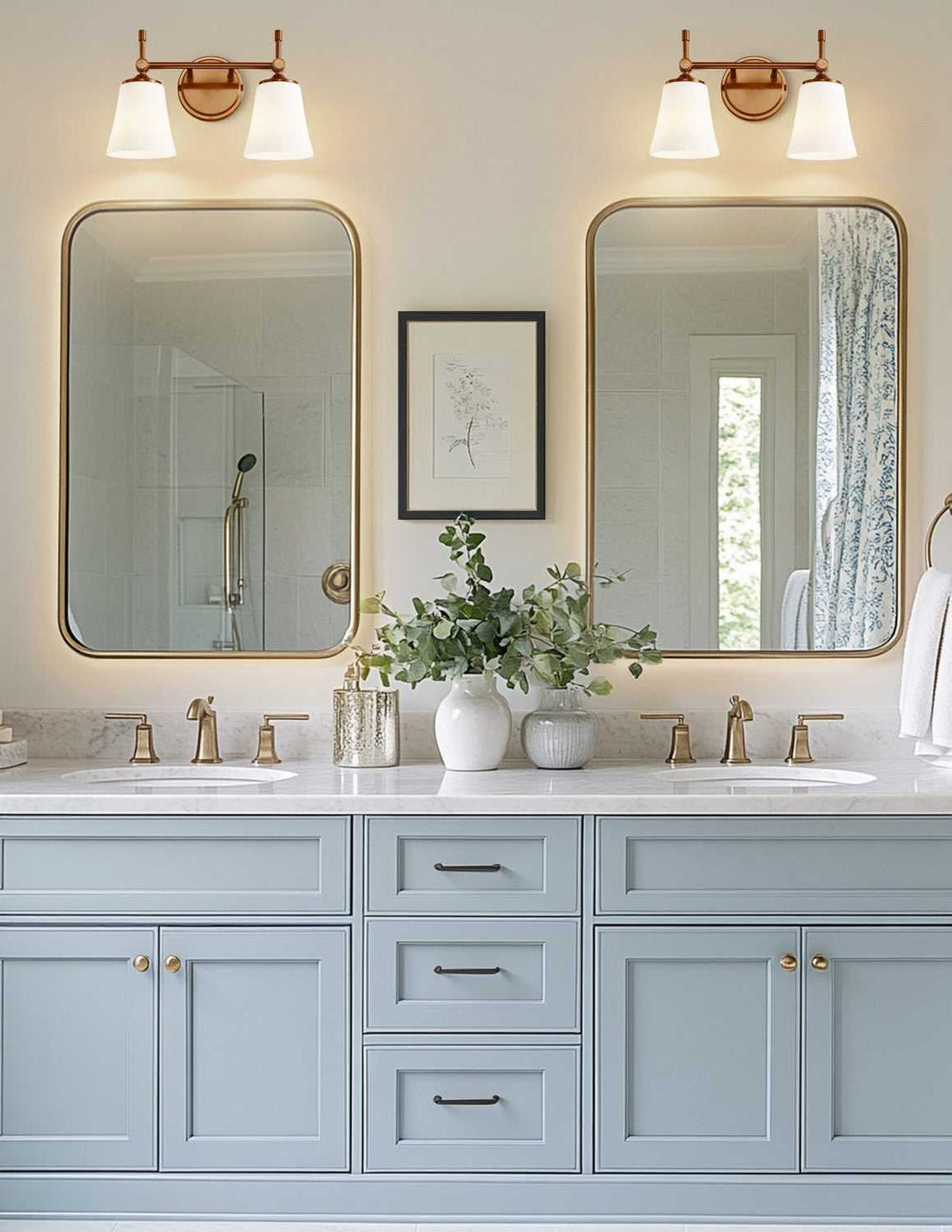 Fusion Two Light Bath Bar in Brushed Brass Justice Designs