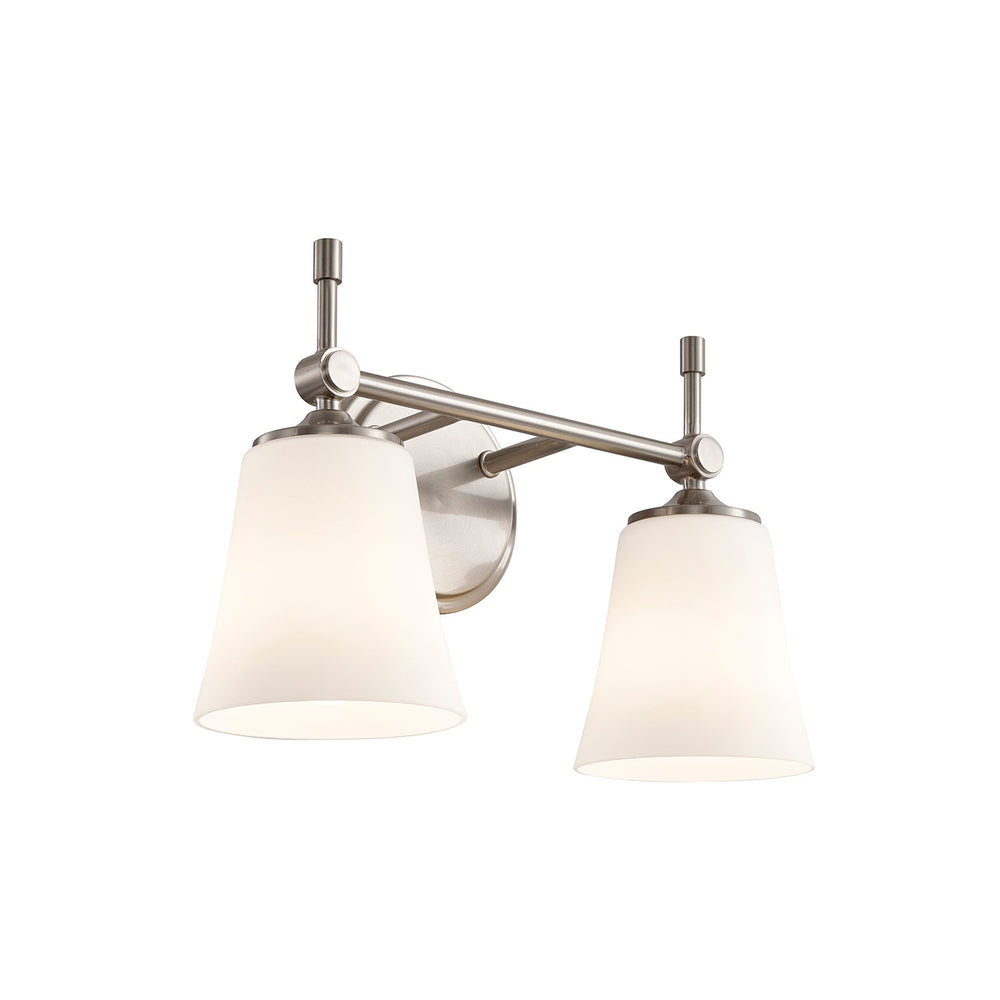 Justice Designs - FSN-8312-OPAL-NCKL - Two Light Bath Bar - Fusion - Brushed Nickel