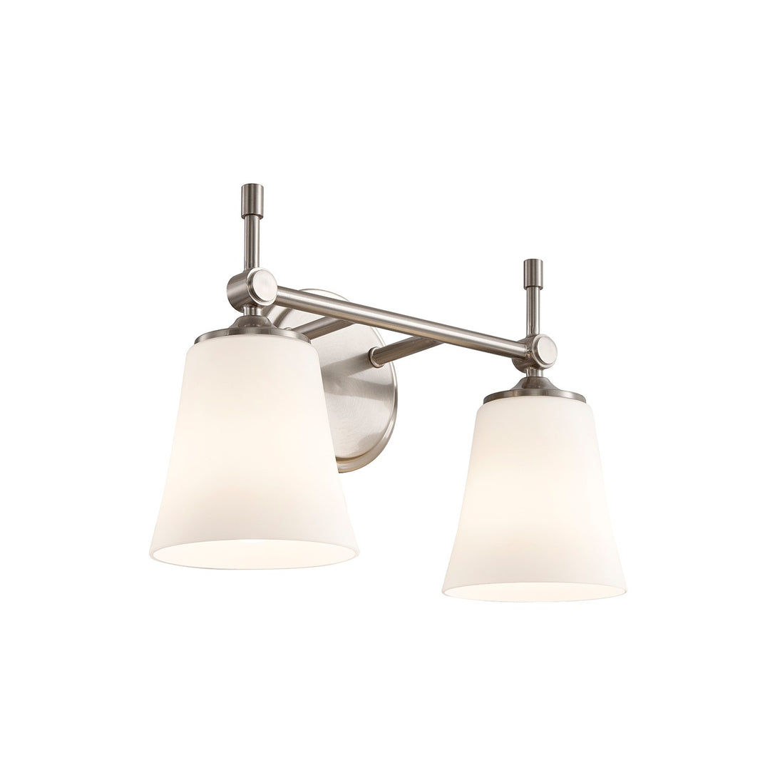 Justice Designs - FSN-8312-OPAL-NCKL - Two Light Bath Bar - Fusion - Brushed Nickel