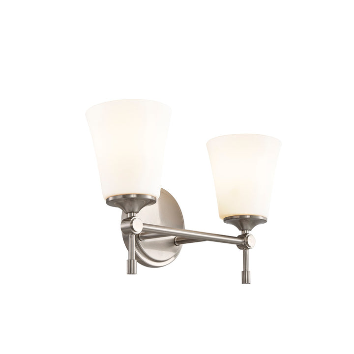 Justice Designs - FSN-8312-OPAL-NCKL - Two Light Bath Bar - Fusion - Brushed Nickel