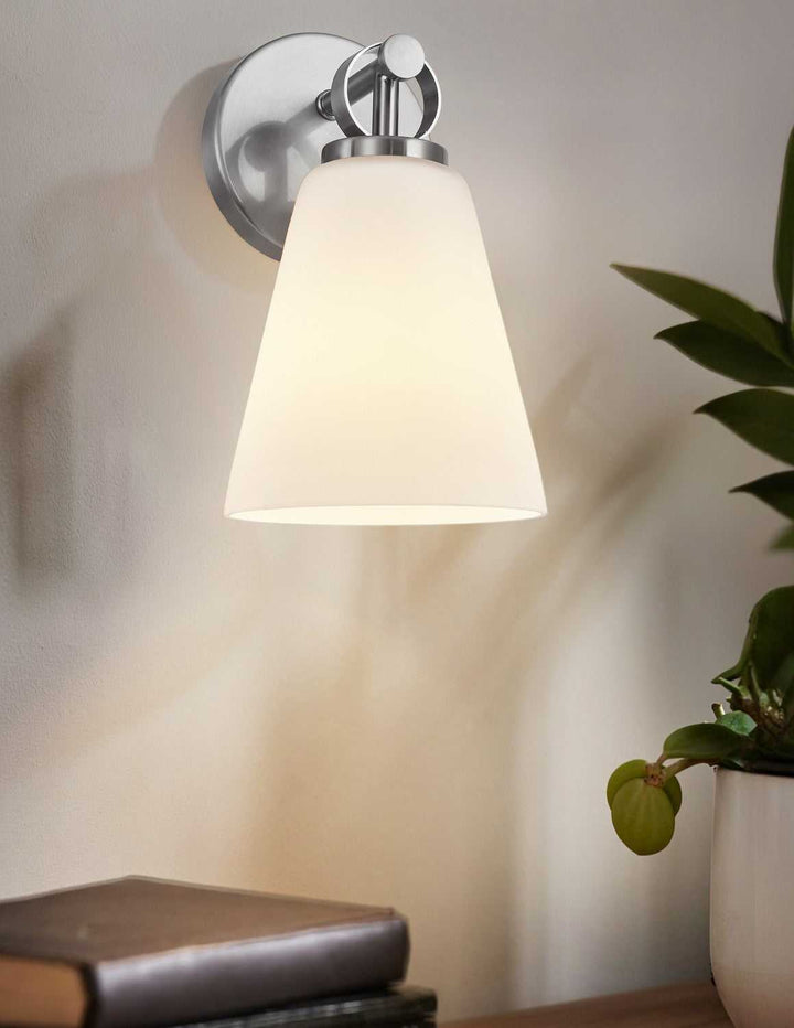 Fusion One Light Wall Sconce in Brushed Nickel Justice Designs