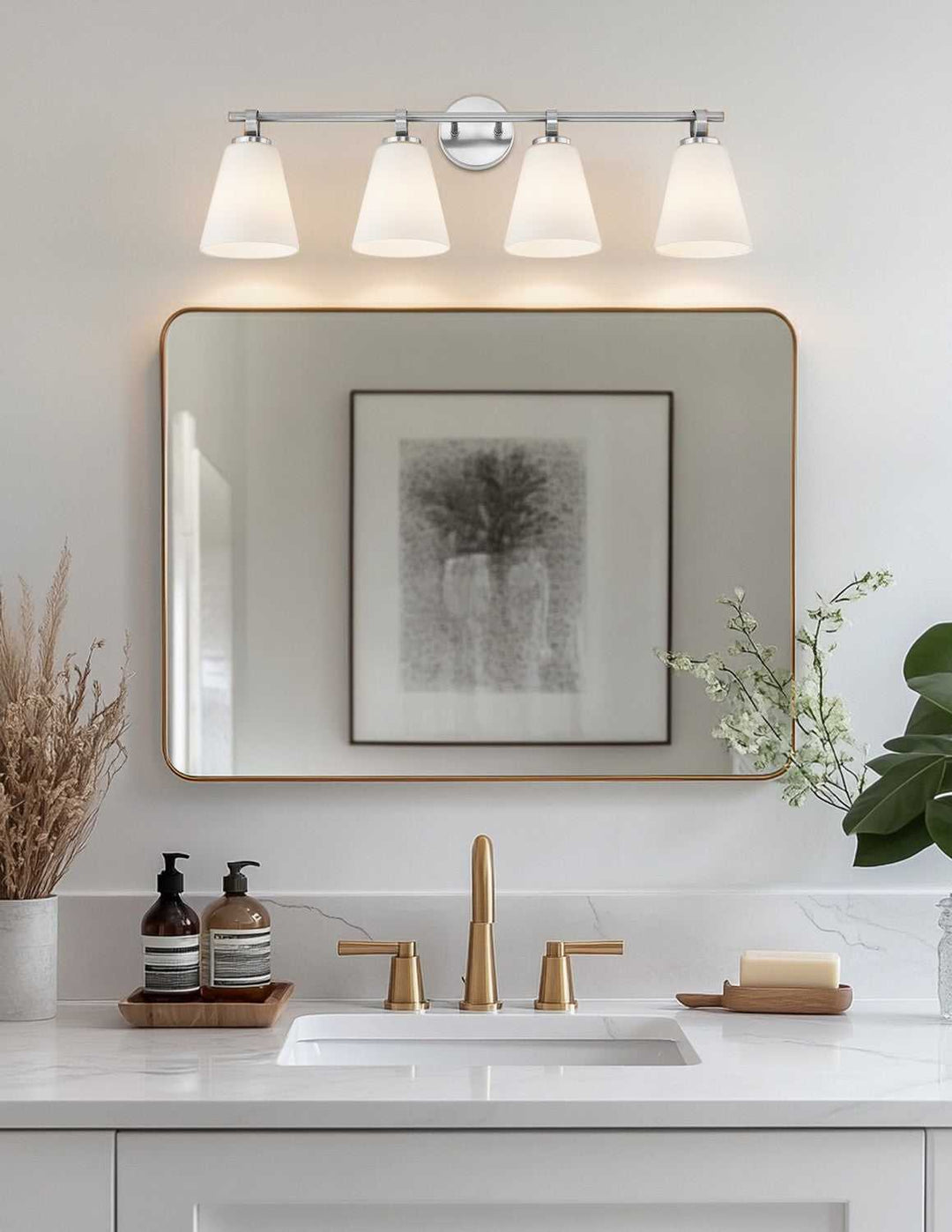 Fusion Four Light Bath Bar in Brushed Nickel Justice Designs