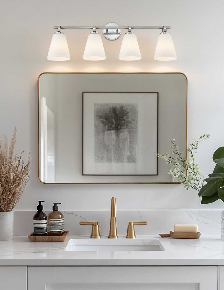 Fusion Four Light Bath Bar in Brushed Nickel Justice Designs