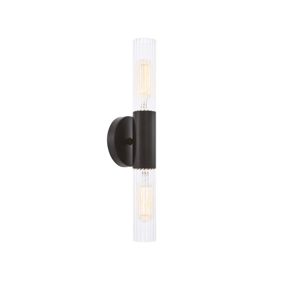 Justice Designs - FSN-8352-CLFT-MBLK - Two Light Wall Sconce - Fusion - Matte Black