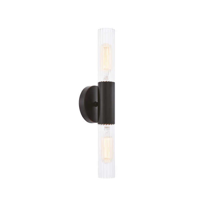 Justice Designs - FSN-8352-CLFT-MBLK - Two Light Wall Sconce - Fusion - Matte Black