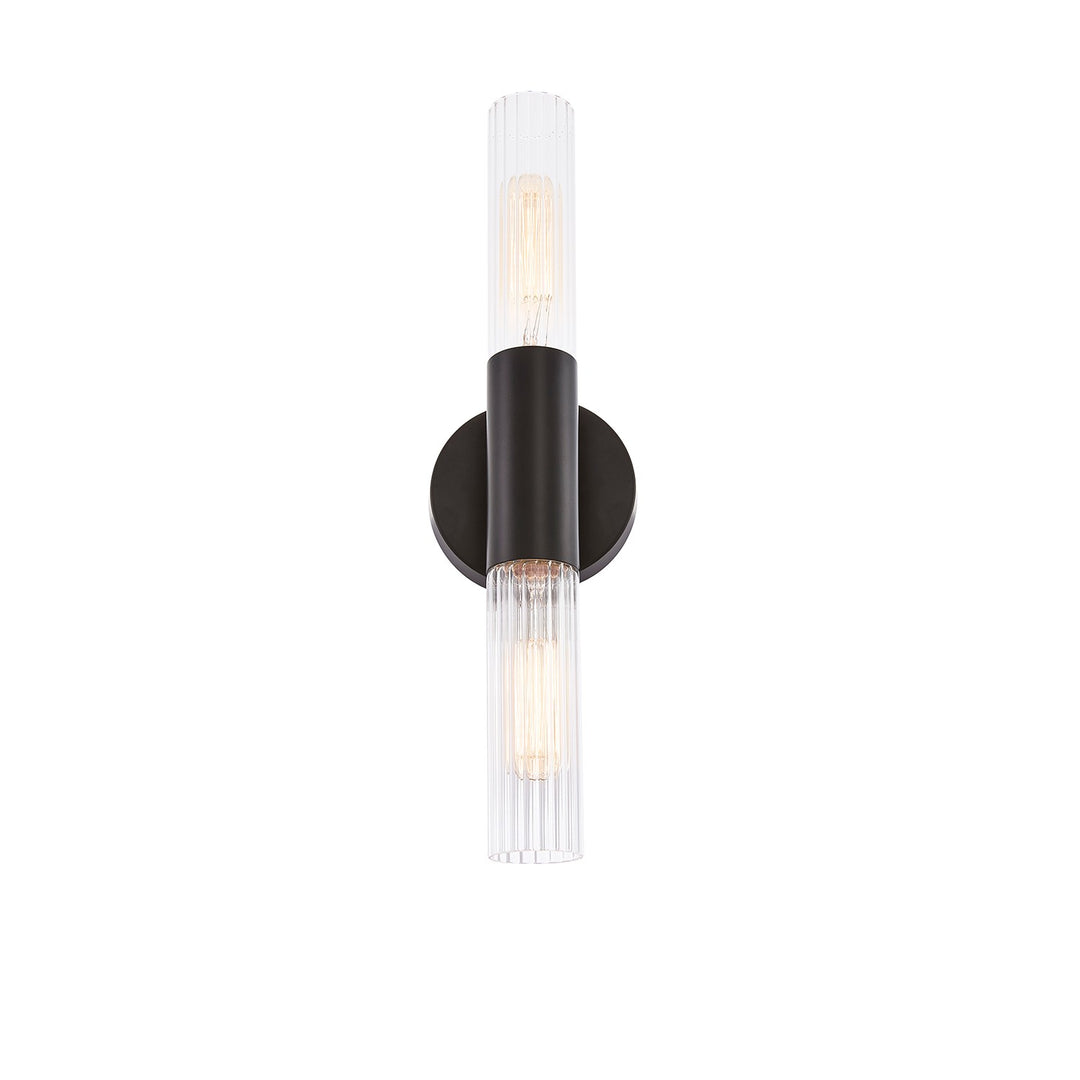 Justice Designs - FSN-8352-CLFT-MBLK - Two Light Wall Sconce - Fusion - Matte Black