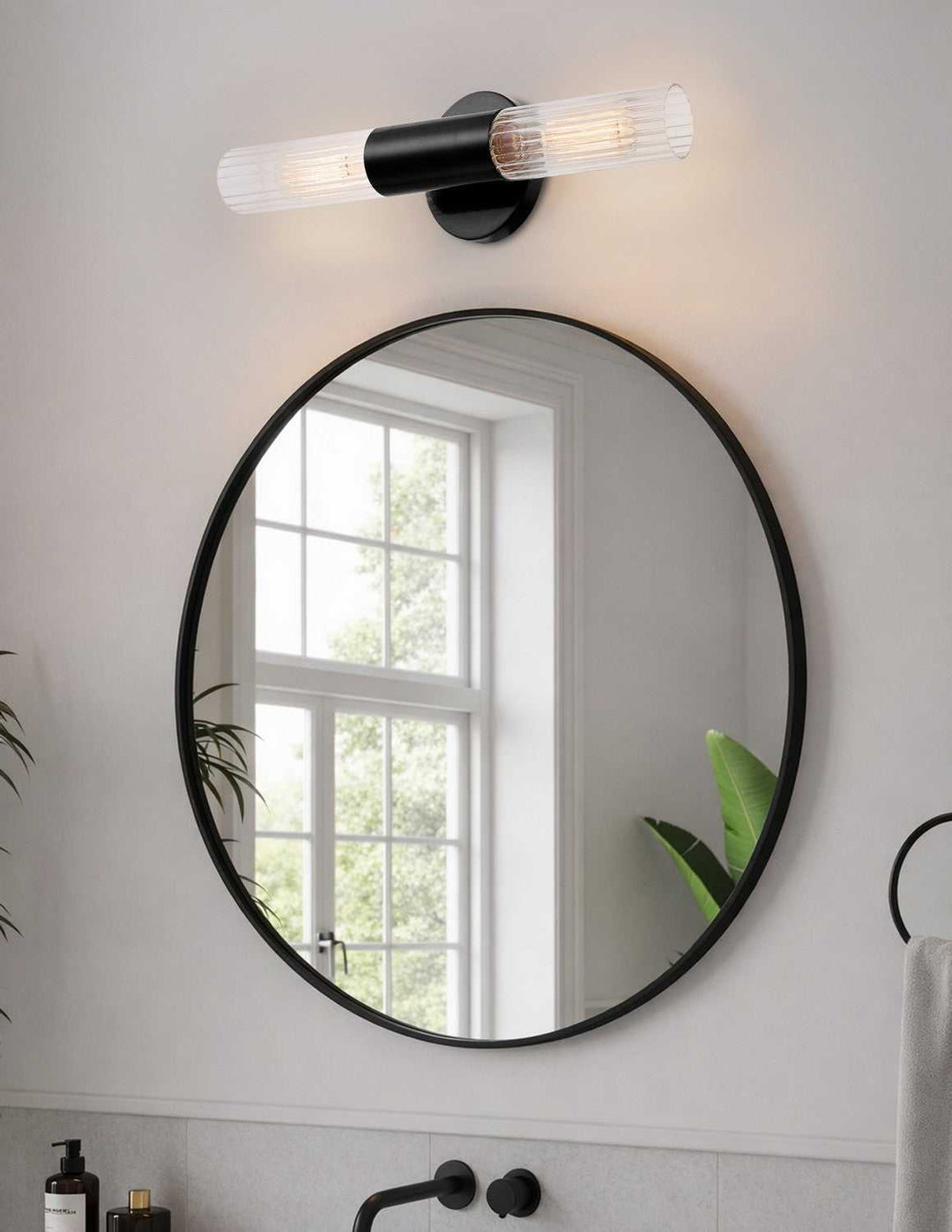 Fusion Two Light Wall Sconce in Matte Black Justice Designs
