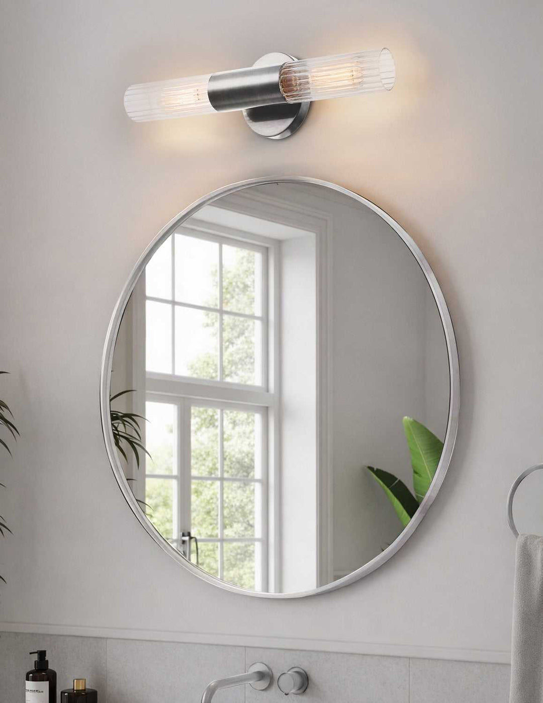 Fusion Two Light Wall Sconce in Brushed Nickel Justice Designs