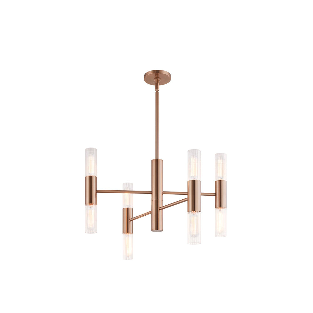 Justice Designs - FSN-8353-CLFT-BRSS - Eight Light Chandelier - Fusion - Brushed Brass