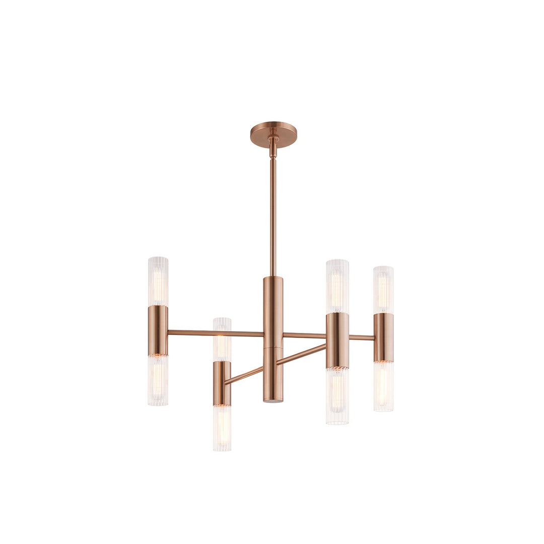 Justice Designs - FSN-8353-CLFT-BRSS - Eight Light Chandelier - Fusion - Brushed Brass