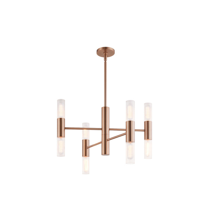 Justice Designs - FSN-8353-CLFT-BRSS - Eight Light Chandelier - Fusion - Brushed Brass
