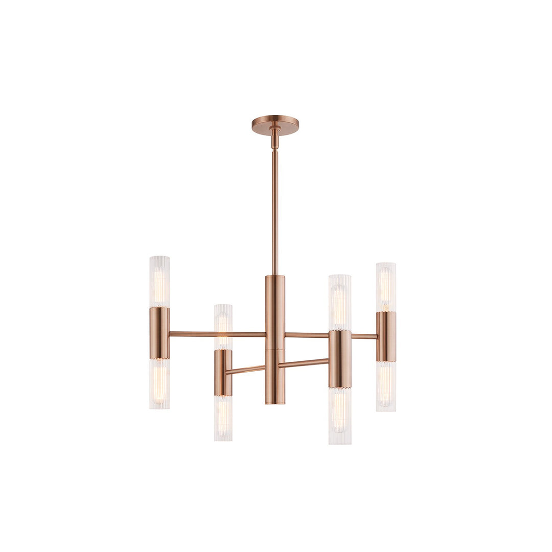 Justice Designs - FSN-8353-CLFT-BRSS - Eight Light Chandelier - Fusion - Brushed Brass