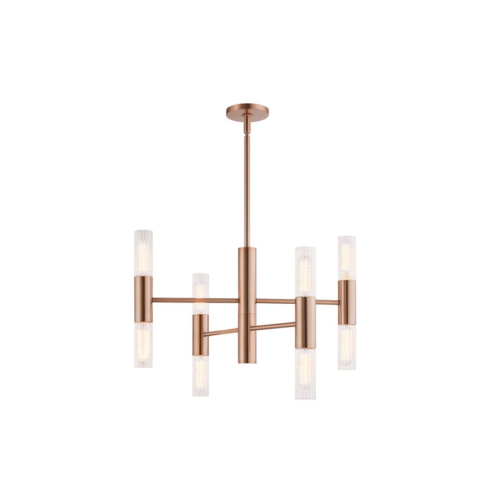 Justice Designs - FSN-8353-CLFT-BRSS - Eight Light Chandelier - Fusion - Brushed Brass