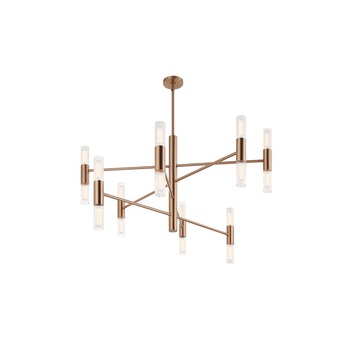 Justice Designs - FSN-8355-CLFT-BRSS - 16 Light Chandelier - Fusion - Brushed Brass
