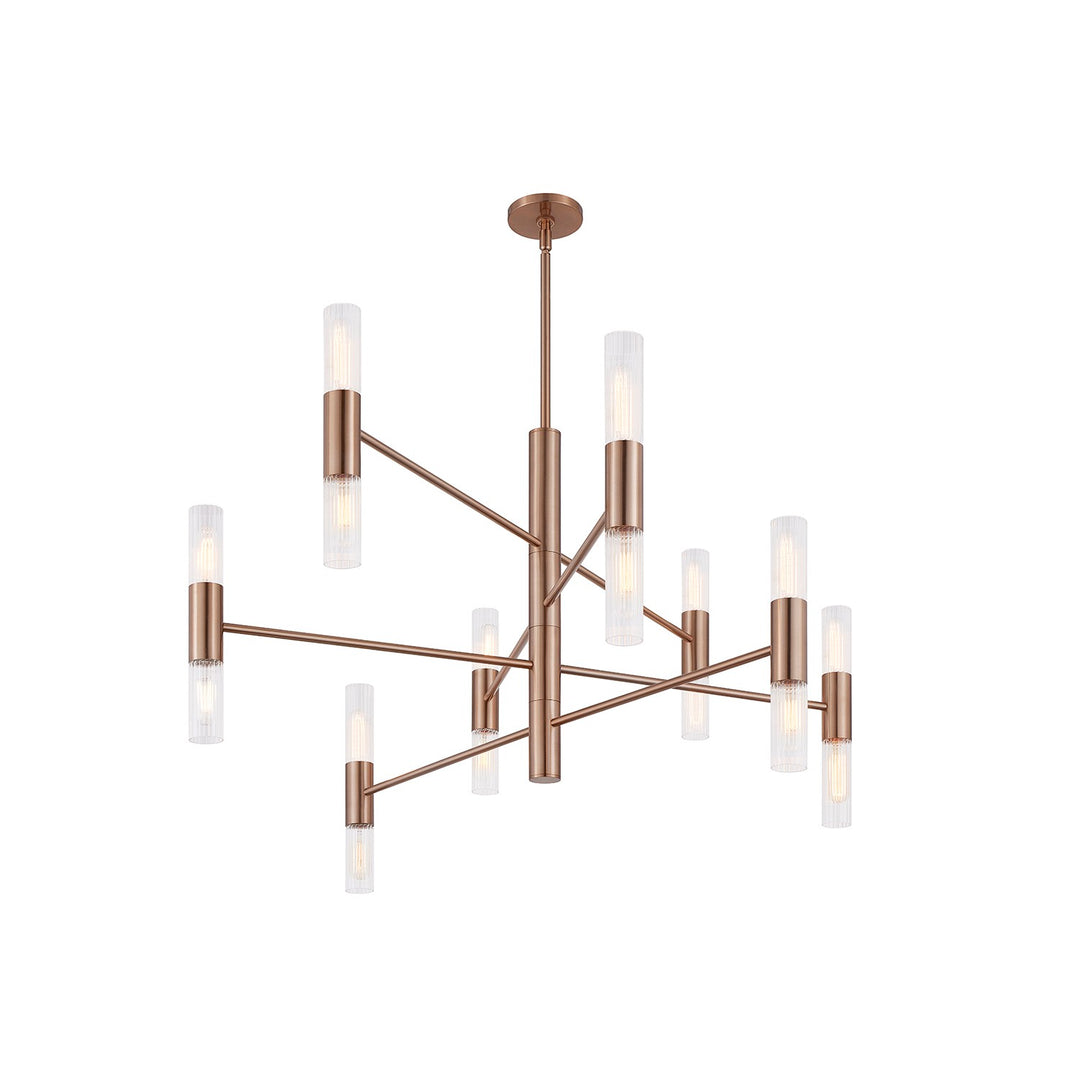 Justice Designs - FSN-8355-CLFT-BRSS - 16 Light Chandelier - Fusion - Brushed Brass
