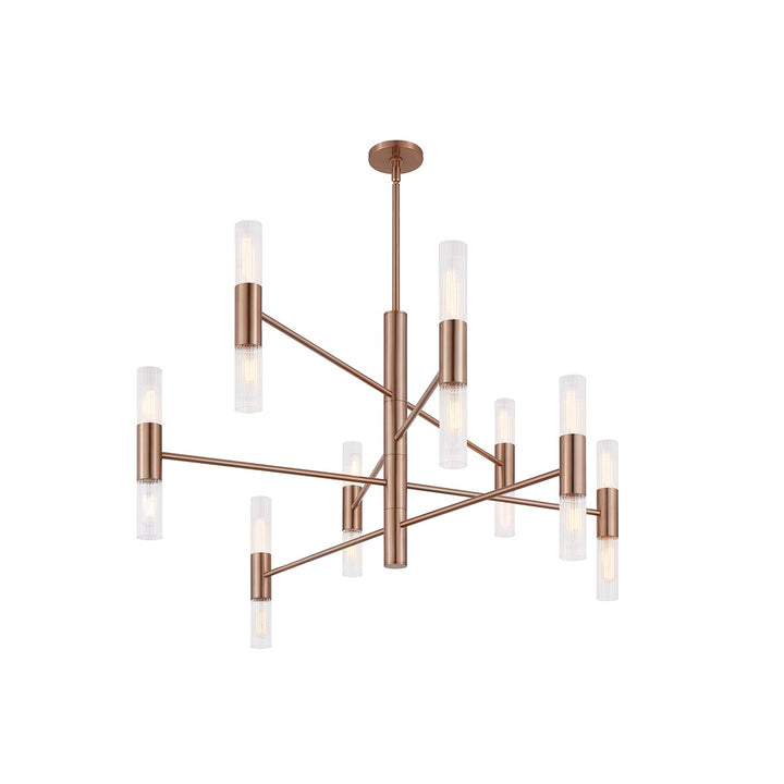 Justice Designs - FSN-8355-CLFT-BRSS - 16 Light Chandelier - Fusion - Brushed Brass