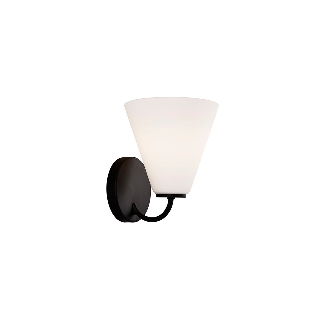Justice Designs - FSN-8361-OPAL-MBLK - One Light Wall Sconce - Fusion - Matte Black