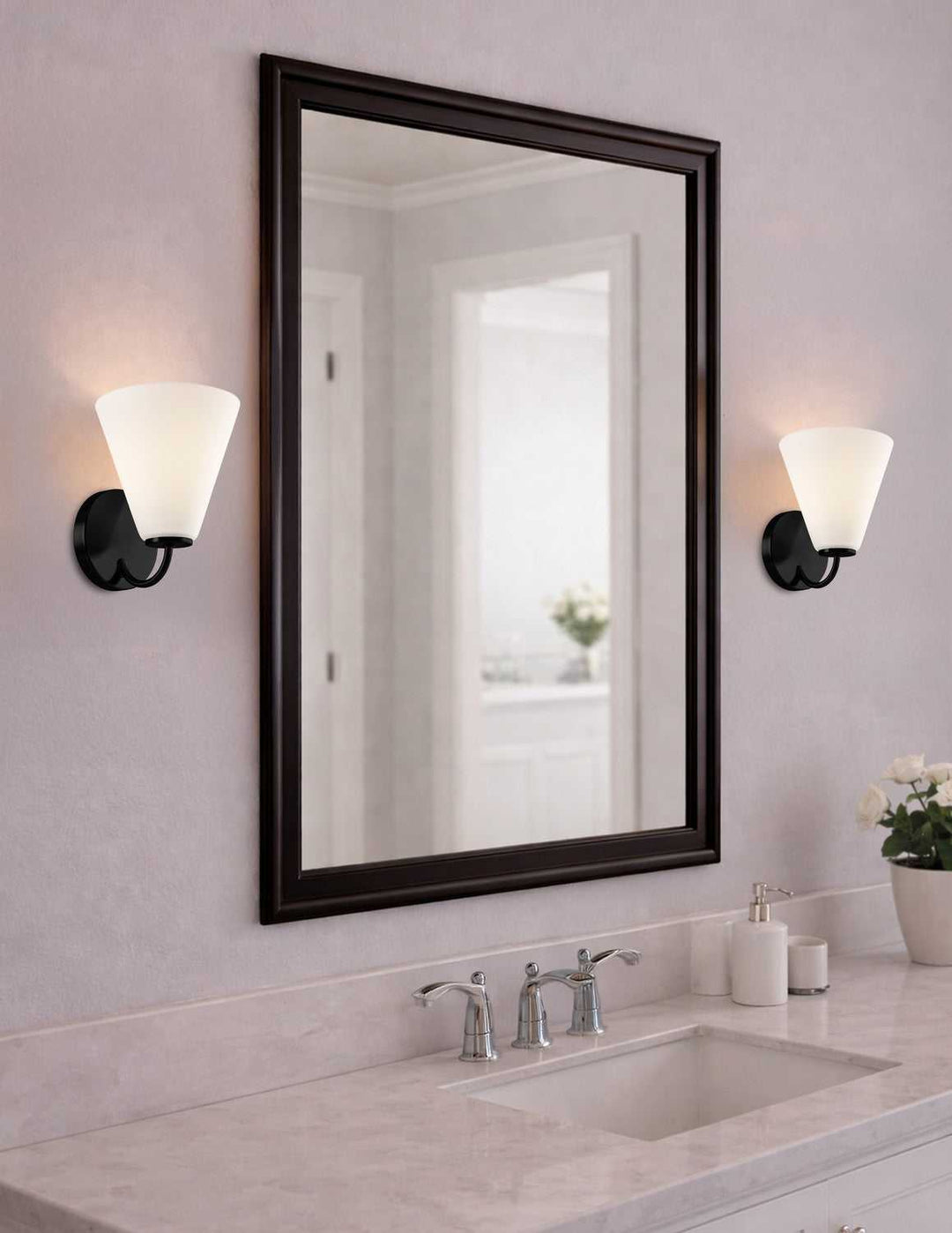 Fusion One Light Wall Sconce in Matte Black Justice Designs