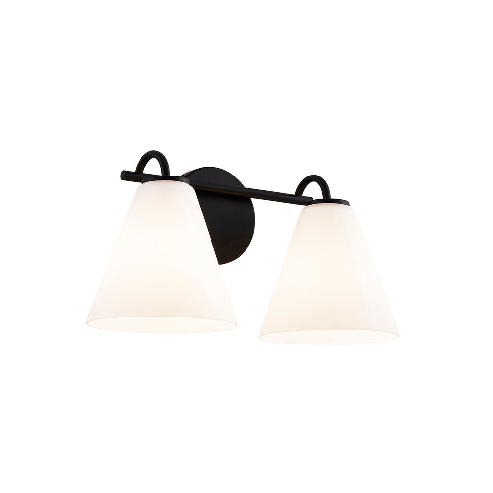Justice Designs - FSN-8362-OPAL-MBLK - Two Light Bath Bar - Fusion - Matte Black