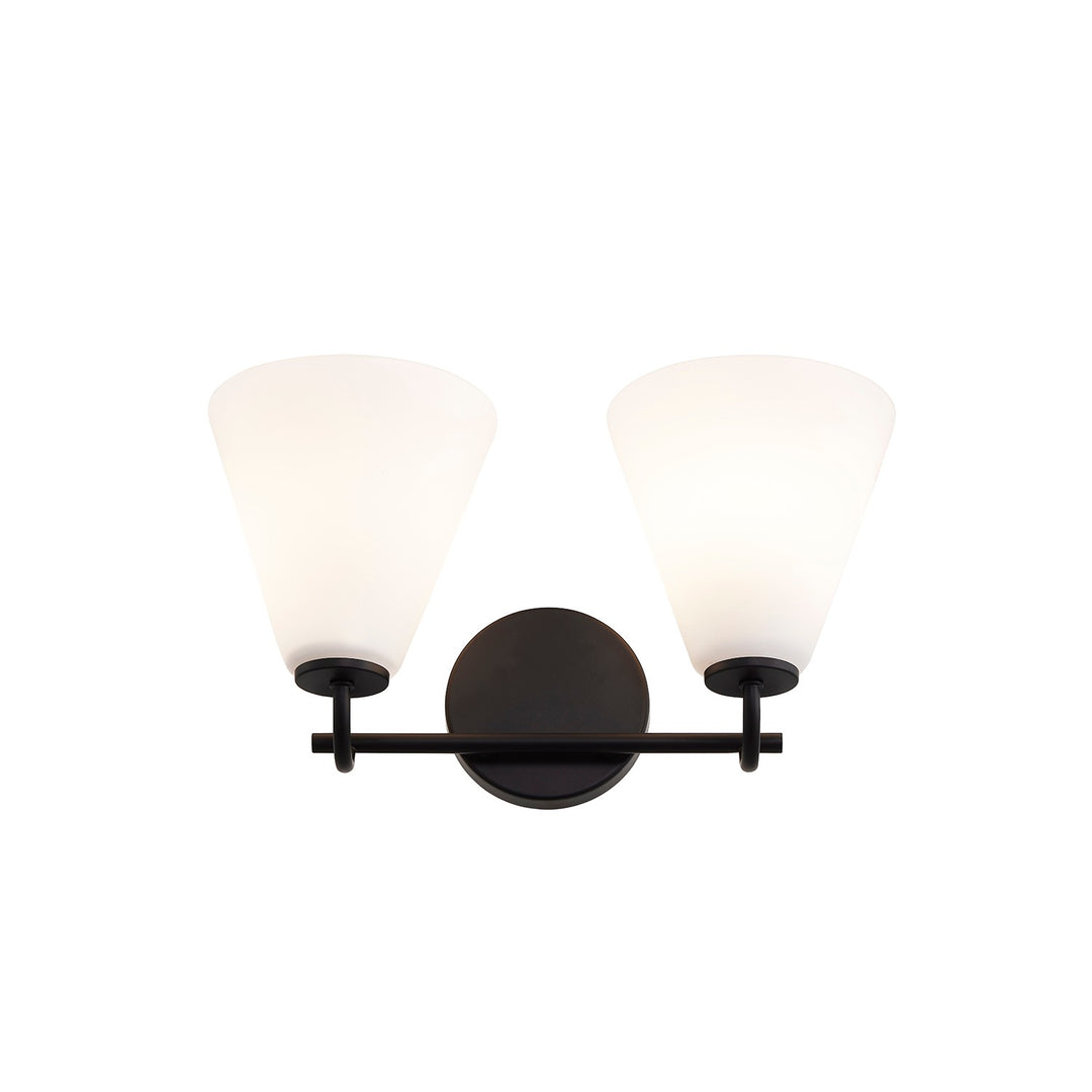 Justice Designs - FSN-8362-OPAL-MBLK - Two Light Bath Bar - Fusion - Matte Black