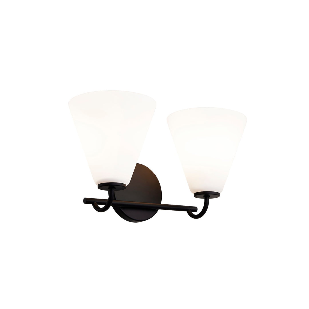 Justice Designs - FSN-8362-OPAL-MBLK - Two Light Bath Bar - Fusion - Matte Black