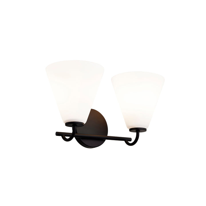 Justice Designs - FSN-8362-OPAL-MBLK - Two Light Bath Bar - Fusion - Matte Black