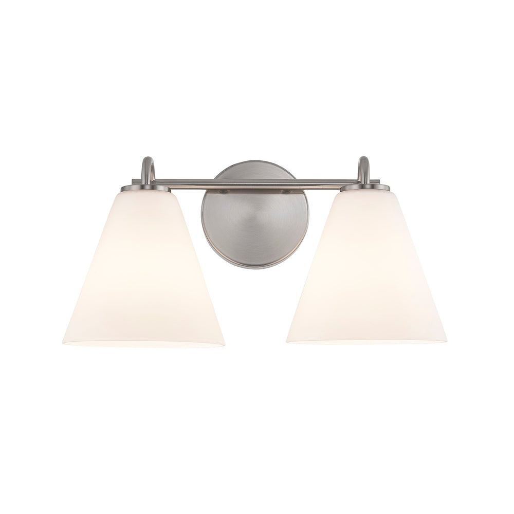Justice Designs - FSN-8362-OPAL-NCKL - Two Light Bath Bar - Fusion - Brushed Nickel