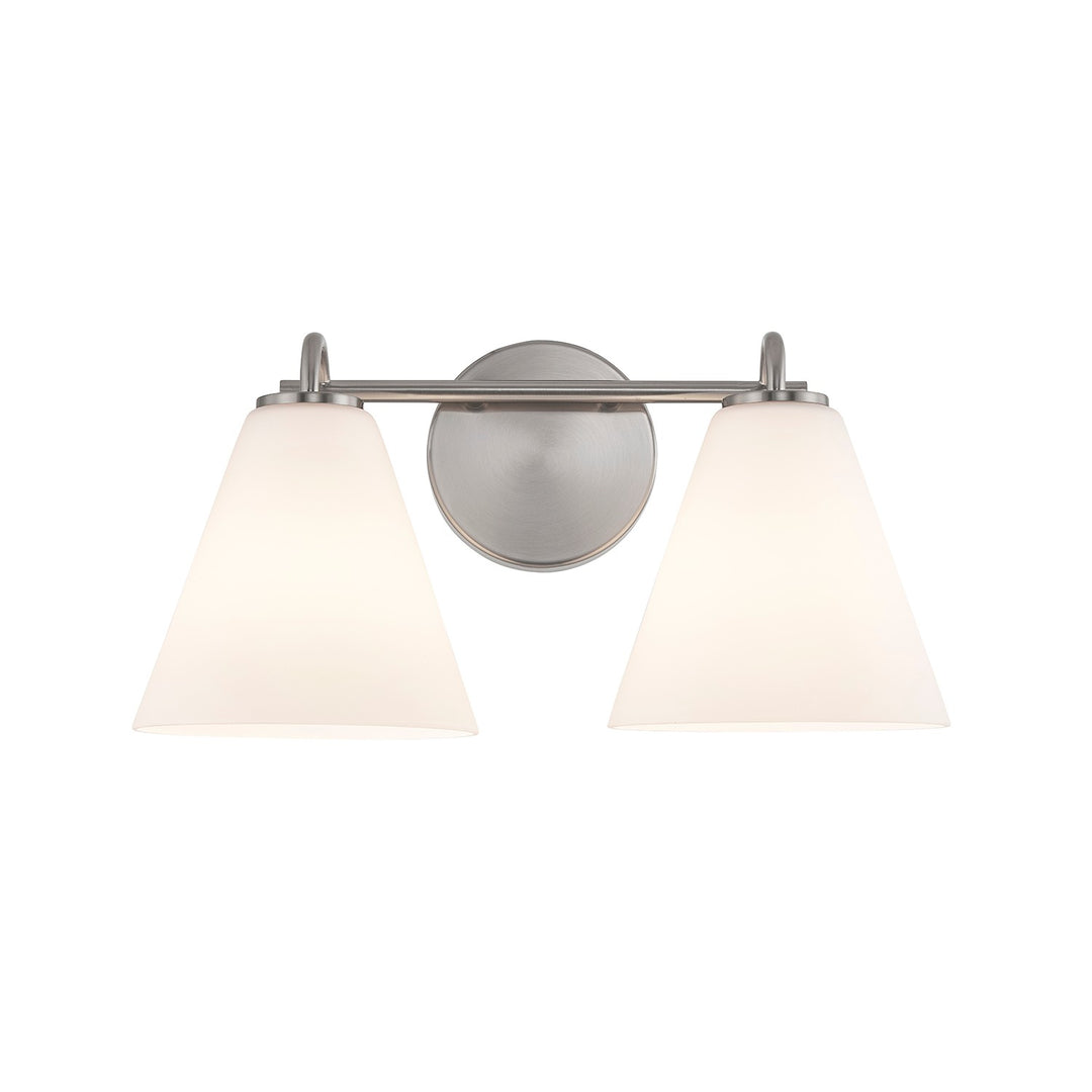 Justice Designs - FSN-8362-OPAL-NCKL - Two Light Bath Bar - Fusion - Brushed Nickel
