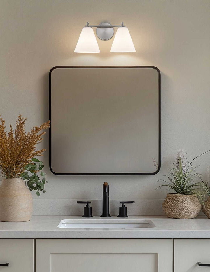 Fusion Two Light Bath Bar in Brushed Nickel Justice Designs