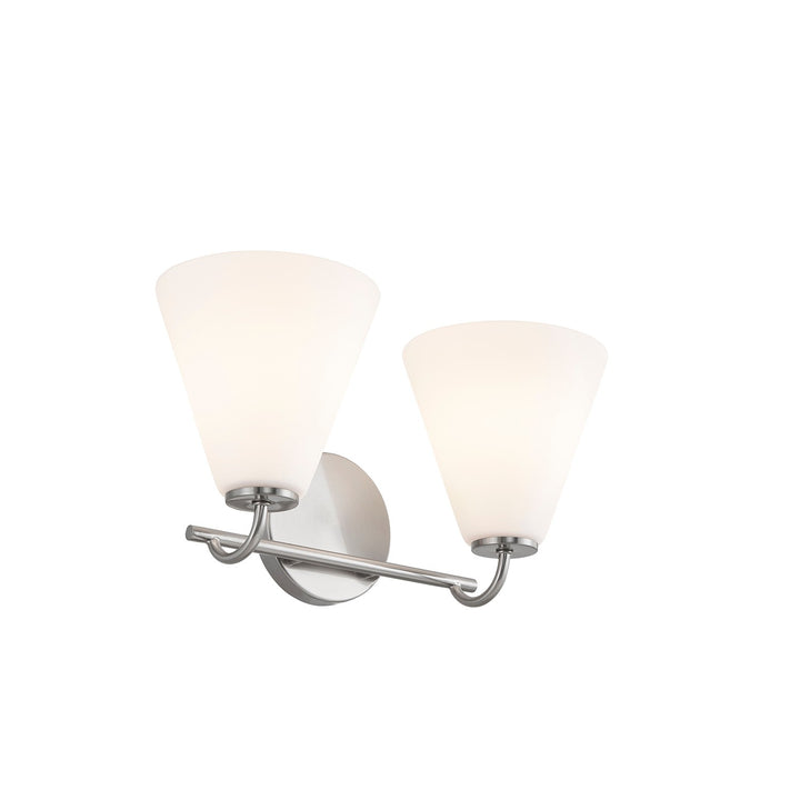 Justice Designs - FSN-8362-OPAL-NCKL - Two Light Bath Bar - Fusion - Brushed Nickel