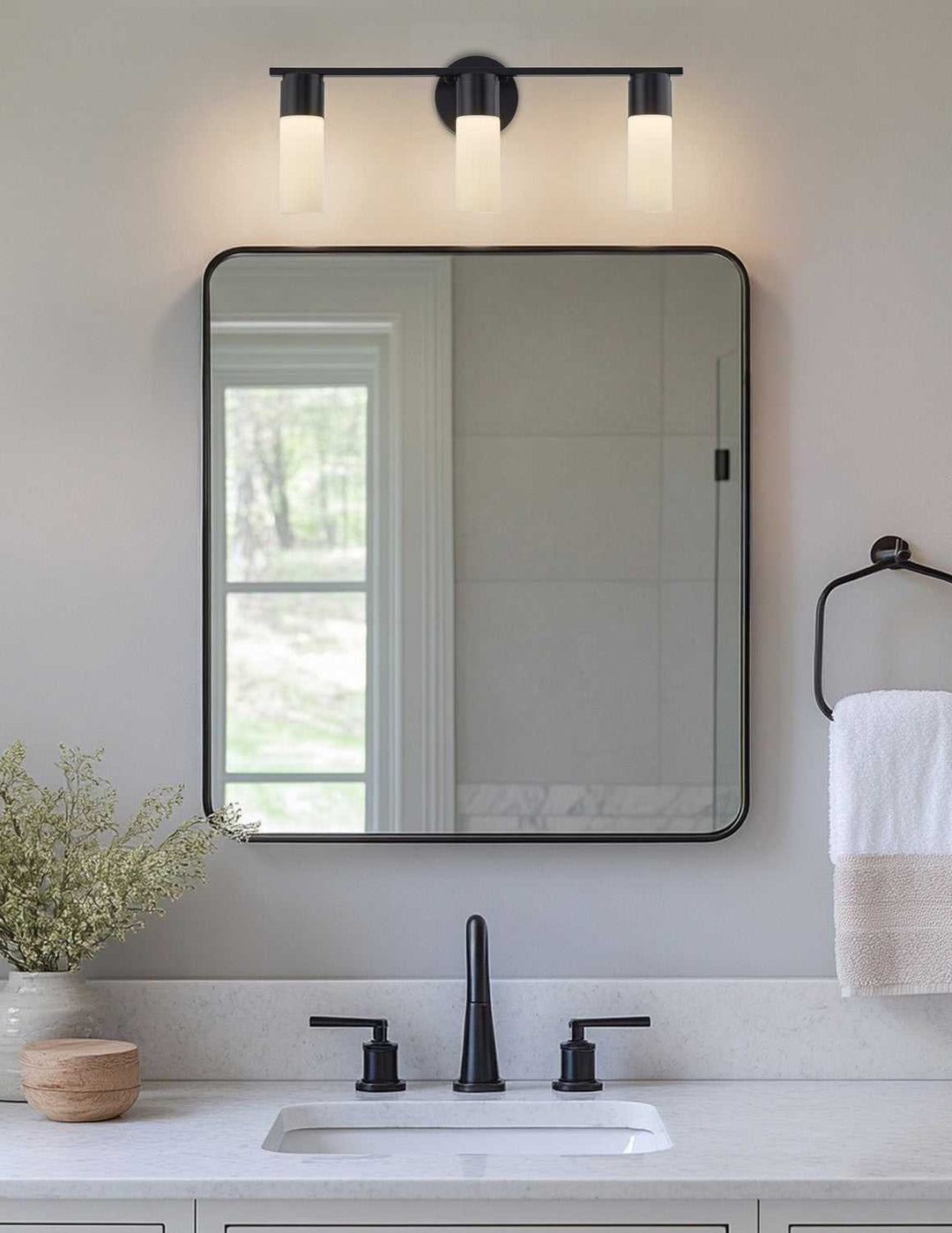 Fusion LED Bath Bar in Matte Black Justice Designs