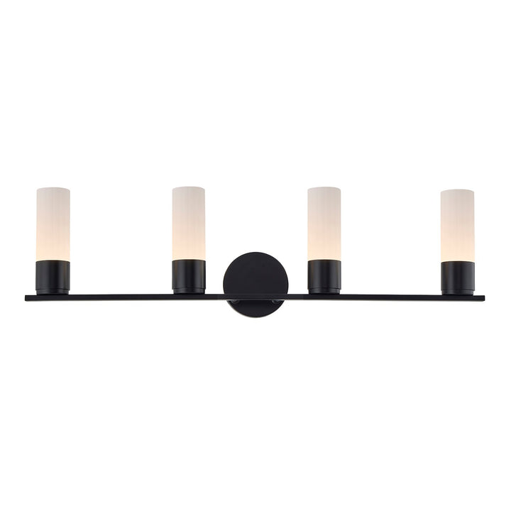 Justice Designs - FSN-8374-OPAL-MBLK - LED Bath Bar - Fusion - Matte Black