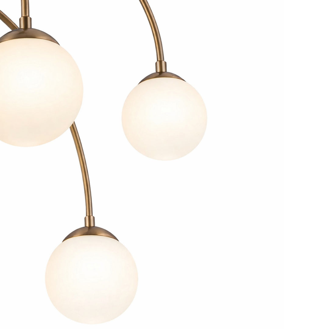 Justice Designs - FSN-9010-ETCH-BRSS - Five Light Chandelier - Fusion - Brushed Brass