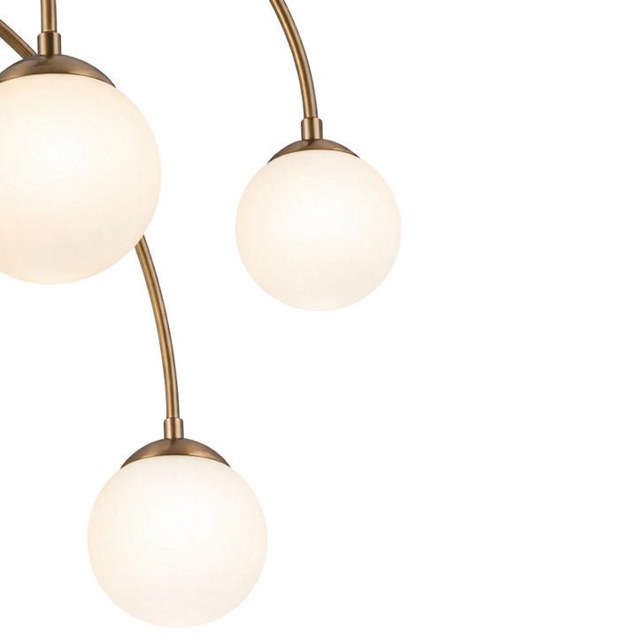 Justice Designs - FSN-9010-ETCH-BRSS - Five Light Chandelier - Fusion - Brushed Brass