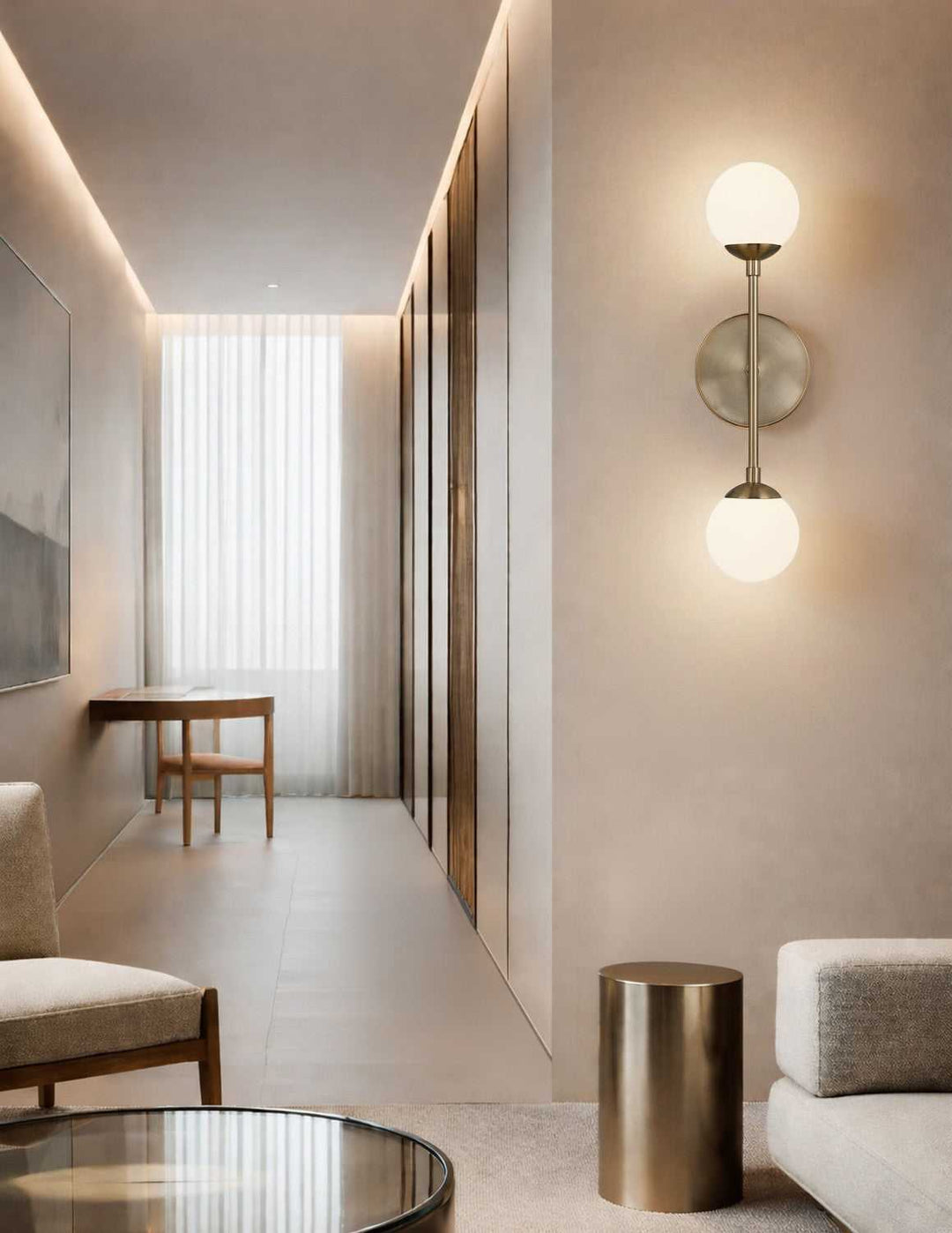 Fusion Two Light Wall Sconce in Brushed Brass Justice Designs